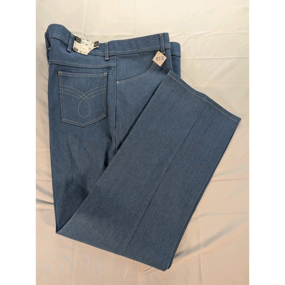 Y2K David Taylor Flex Jeans Mens 42x32 Light Wash Stretch Denim Pants NWT
